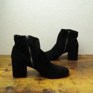 Eileen Fisher Black Suede Ankle Boots Womens 7
